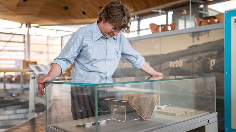 ‘Y Beibl Cyssegr-lan,’ at the Not Lost in Translation exhibition at the Senedd